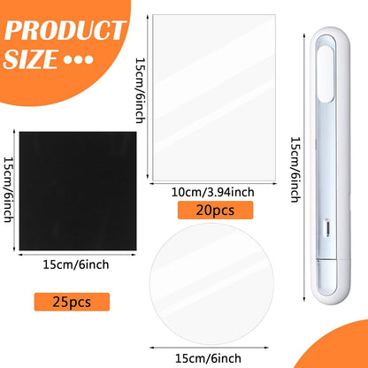 Grinsvalley 213 Pcs Card Cleaning Kit Sports Trade Card Flattening Tool Kit, Cleaning Spray, Polishing Paste, Microfiber Cloth, Acrylic Sheets, Plastic Clamps, Thermal Pen, PC Sheets