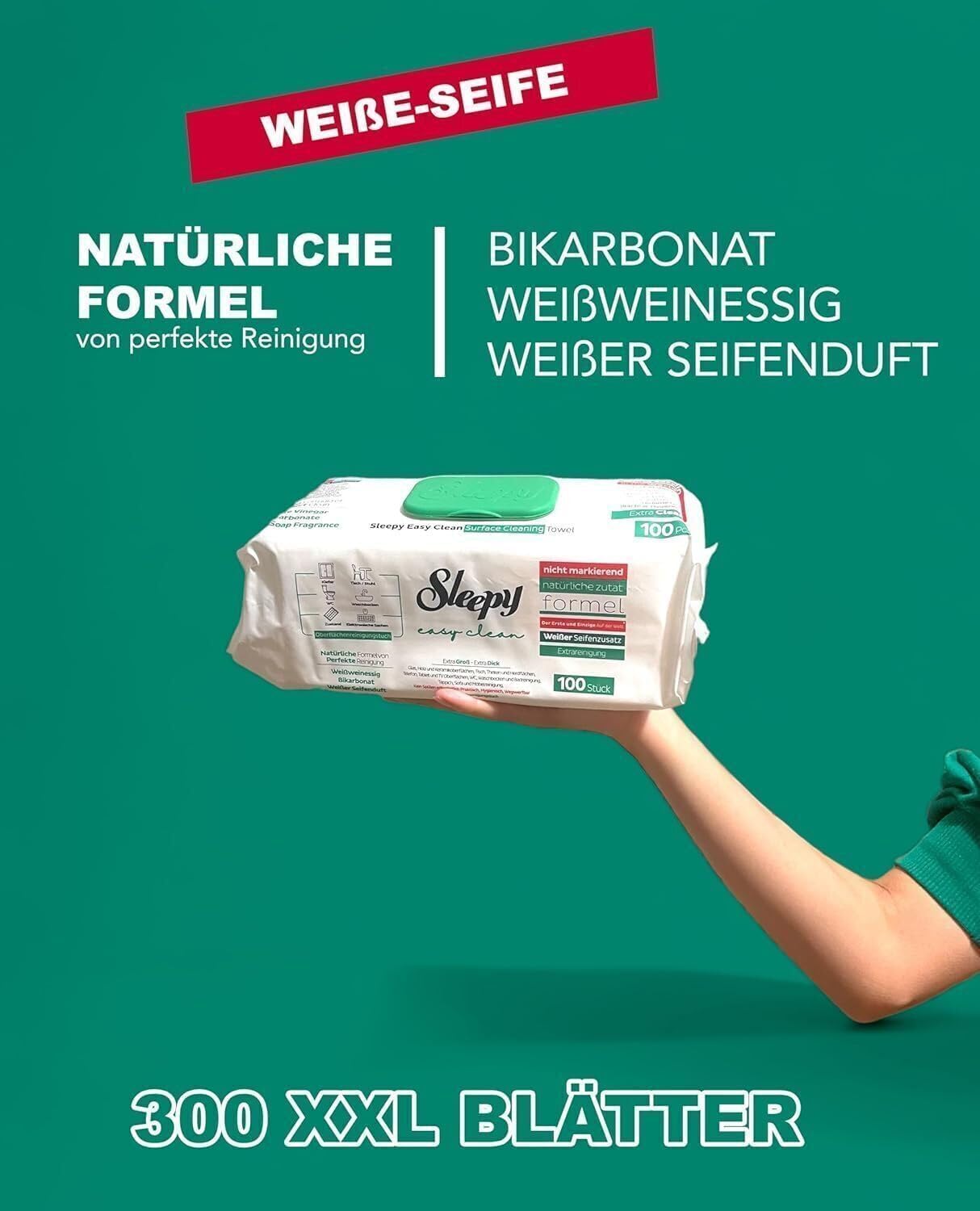 Sleepy Easy Clean All Purpose Cleaning Wet Wipes, Large