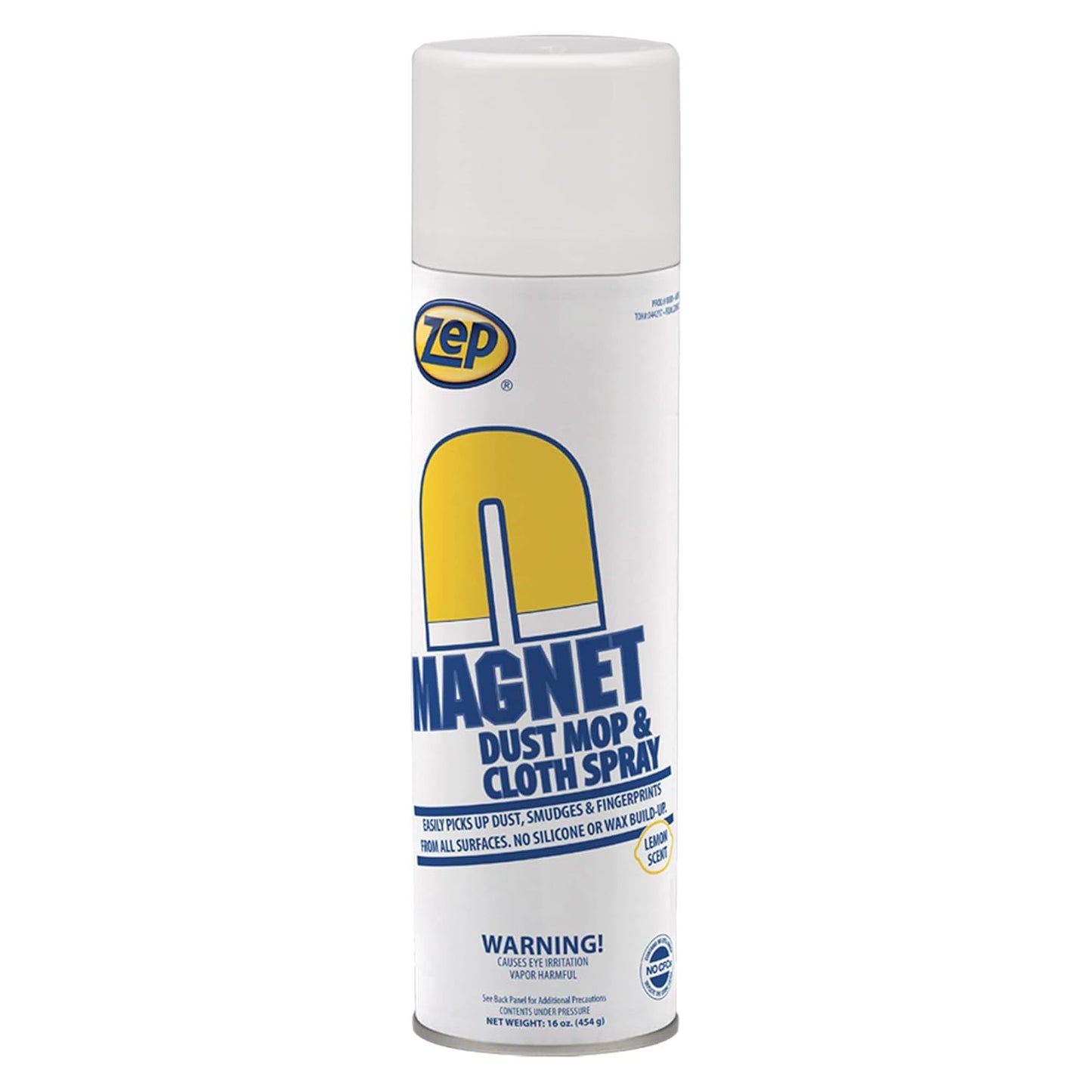 Zep Magnet Dust Mop and Cloth Spray - 16 Oz (Pack of 1) 8001 - Dusting Spray for Mops and Cloths, Removes Dust Smears and Fingerprints, No Buildup or Slippery Film, Lemon Scent