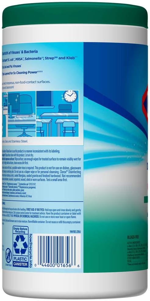 Disinfecting Wipes, Fresh Scent, 7 x 8, White, 75/Canister, 6 Canisters/Carton