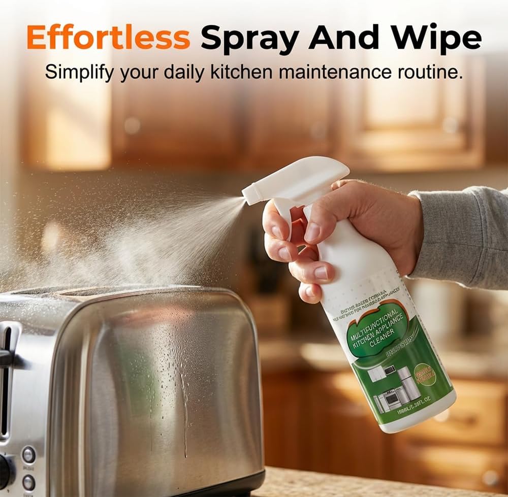 Multi-Purpose Enzyme Foam Cleaner, 2026 New Heavy-Duty Kitchen Oil Remover Spray Degreaser Powerful Household Appliance Cleaner Spray for Cooktop Appliance Includes Towel and Sponge Wipes (1PCS)