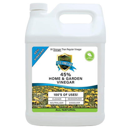 Natural Armor 45% Vinegar Industrial Strength Concentrate - Extra Strength - 9X Stronger Than Regular Vinegar (128 Oz Gallon)