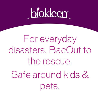 Biokleen Bac-Out Stain+Odor Remover, Destroys Stains & Odors Safely, for Pet Urine, Laundry, Diapers, Wine, Carpets, & More, Eco-Friendly, Non-Toxic, Plant-Based, 32 Ounces