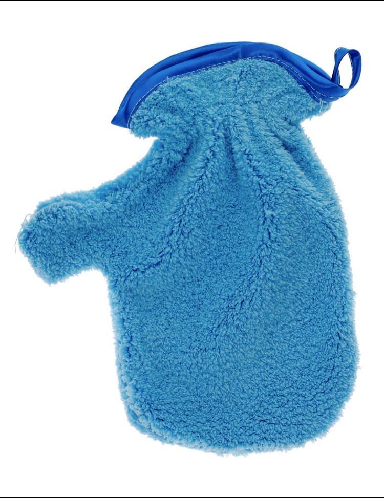 Microfiber Cleaning Mitts, Blue, Plush Dusting Gloves, Pack of 4