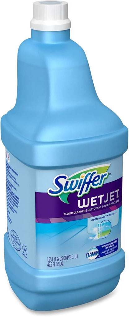 Swiffer WetJet Multi-Purpose and Hardwood Liquid Floor Cleaner Solution Refill, with Gain Scent, 42.2 fl oz each, (Pack of 2)