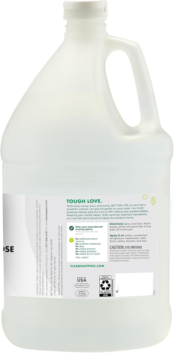 Better Life All Purpose Cleaner - Multipurpose Home and Kitchen Cleaning Spray for Glass, Countertops, Appliances, Upholstery & More - Multi-surface Spray Cleaner - 24oz (Pack of 2) Unscented