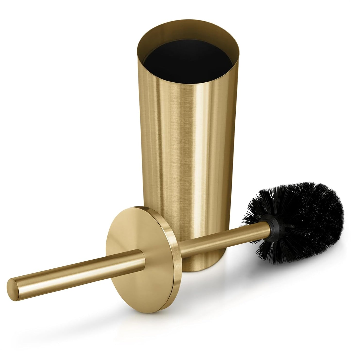 Stylish Stainless Steel Toilet Brush and Holder Set - Silver Toilet Bowl Brush and Holder with Splash Cover, Sturdy Bristles, Corrosion & Scratch Resistant - Elegant Design, Effective Deep Cleaning