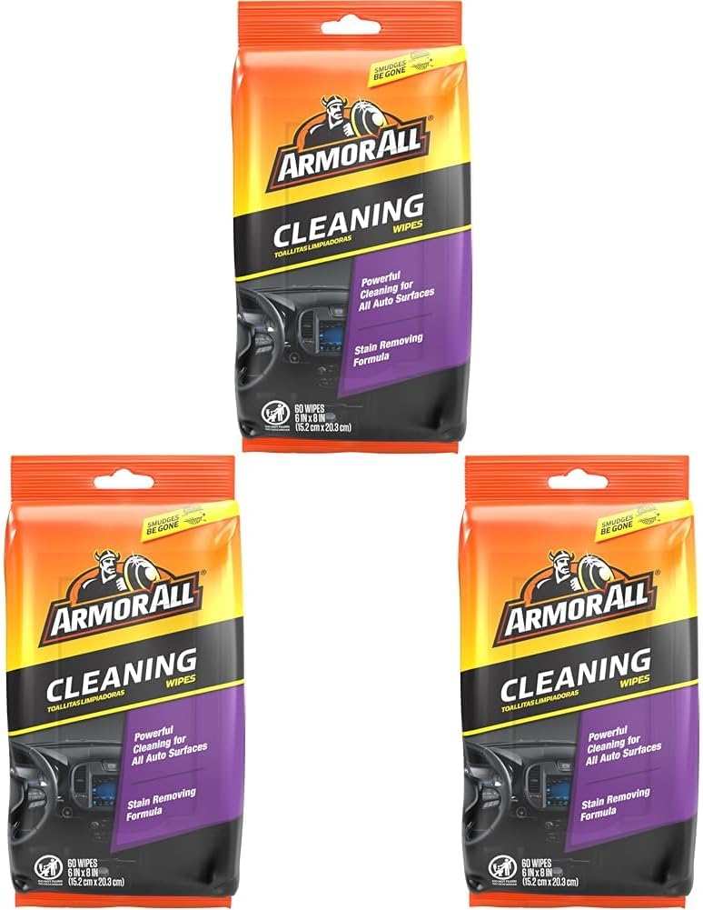 Armor All Car Interior Cleaner Wipes, Interior Cleaning Wipes for Cars, Trucks, Motorcycles, 60 Each