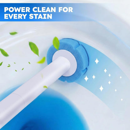 Disposable Toilet Brush- Toilet Bowl Cleaner, Toilet Bowl Brush, Toilet Wand with 12PCS Brush Refills for Bathroom Deep Cleaning Squre Shape(1 Pack, White)