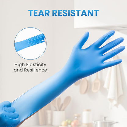Borje Nitrile Gloves Large, 100 Count Disposable Gloves, Black, Latex-Free Powder-Free, Medical Exam, Food Safe, Cleaning, Cooking