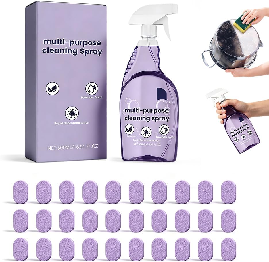 Fliwos Spray Oven Cleaner, 2026 Upgraded All-Purpose Spray Cleaner with Concentrated Cleaning Tablets, Multi-Surface Cleaning Spray for Oven, Grill, Kitchen, Bathroom and Home (1 Bottle+18 Pcs)
