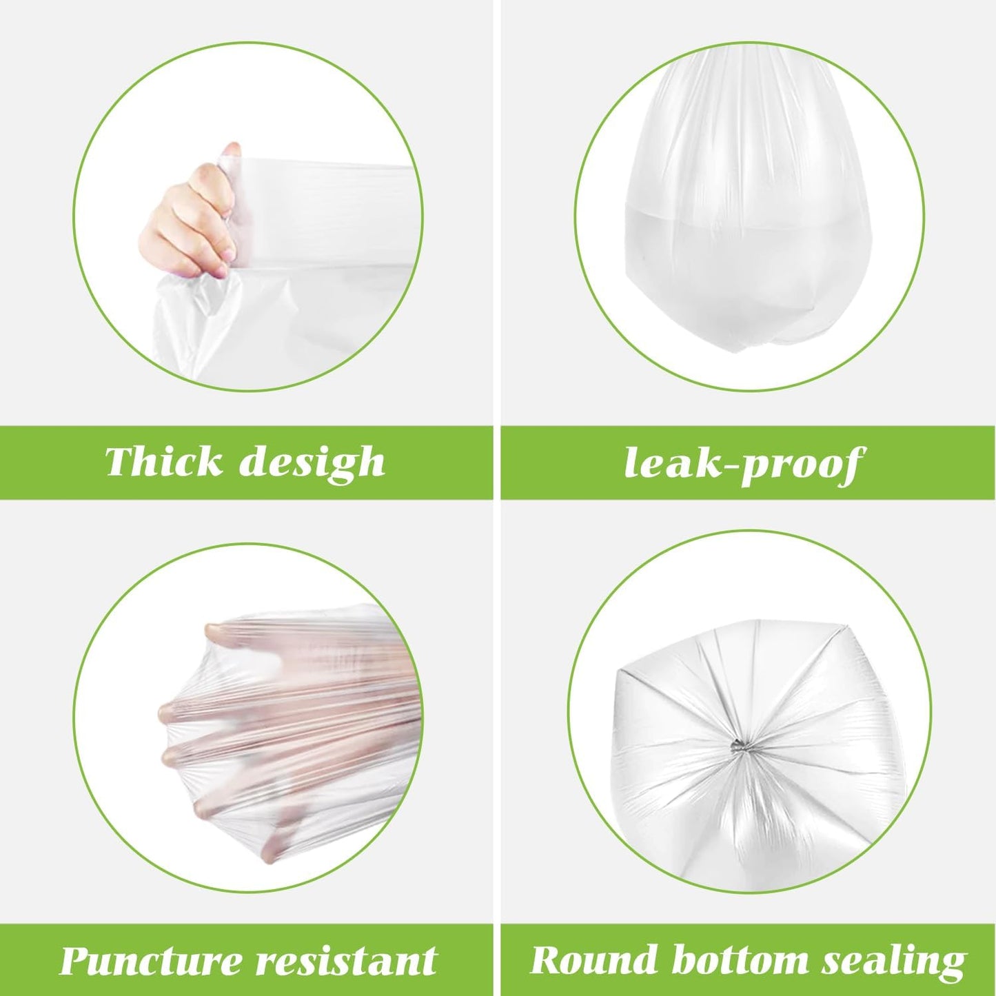 Teivio Small Trash Bags 4 Gallon 120 Counts Garbage Bags, Bathroom Trash Can Bin Liners, Small Plastic Bags for home office kitchen, fit 12-15 Liter, 3,3.5,4.5 Gal, Clear