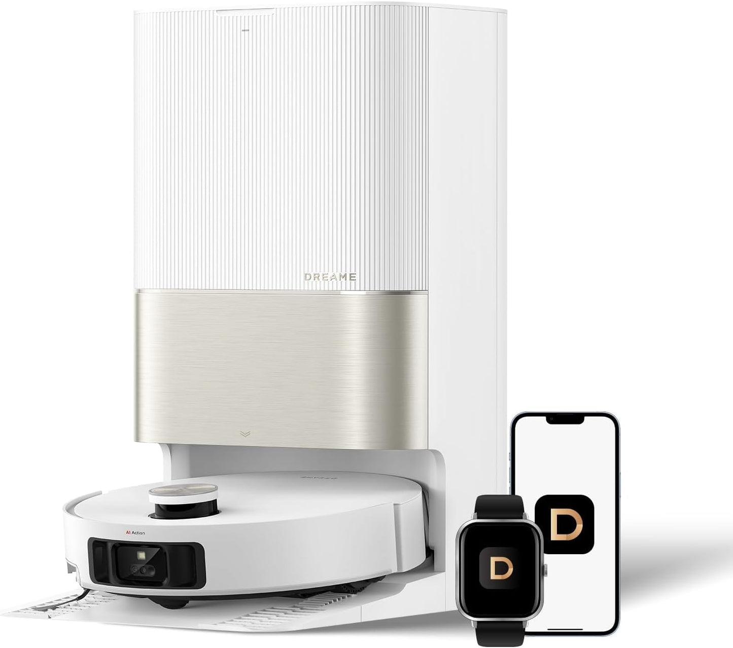 DREAME X50 Ultra Complete Robot Vacuum and Mop with Auto-Empty and Mop Self-Cleaning, 20,000Pa Suction, Obstacle Avoidance and 360° Navigation, Corner to Edge Deep Cleaning, Detangling Brush (Black)