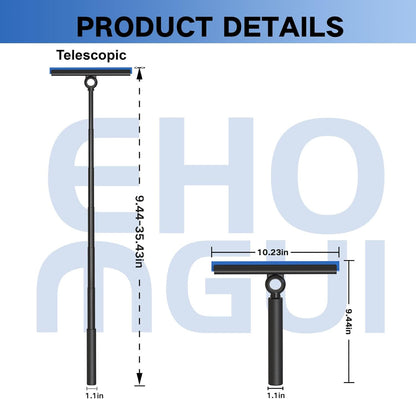 Shower Squeegee for Glass Doors, Squeegee with Long Handle, Telescoping Squeegee for Shower, Extendable Window Cleaner Tool for Car Windows, Tile Walls, Sliding Door, Shower Glass Door