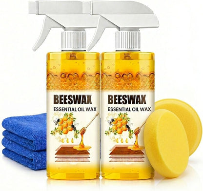 Natural Beeswax Repairing and Care Spray, Natural Beeswax Furniture Polish, Wood Cleaner Repairing and Care Spray, Restores Shine & Removes Scratches (1Pc)
