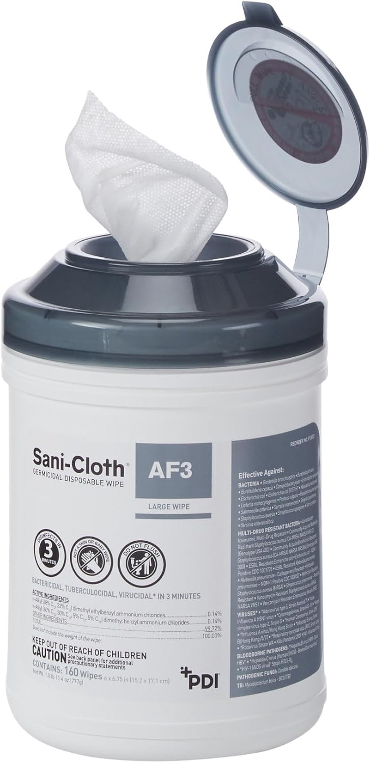 Sani-Cloth AF3 Alcohol-Free Disposable Disinfectant Wipes - 160 Wipes