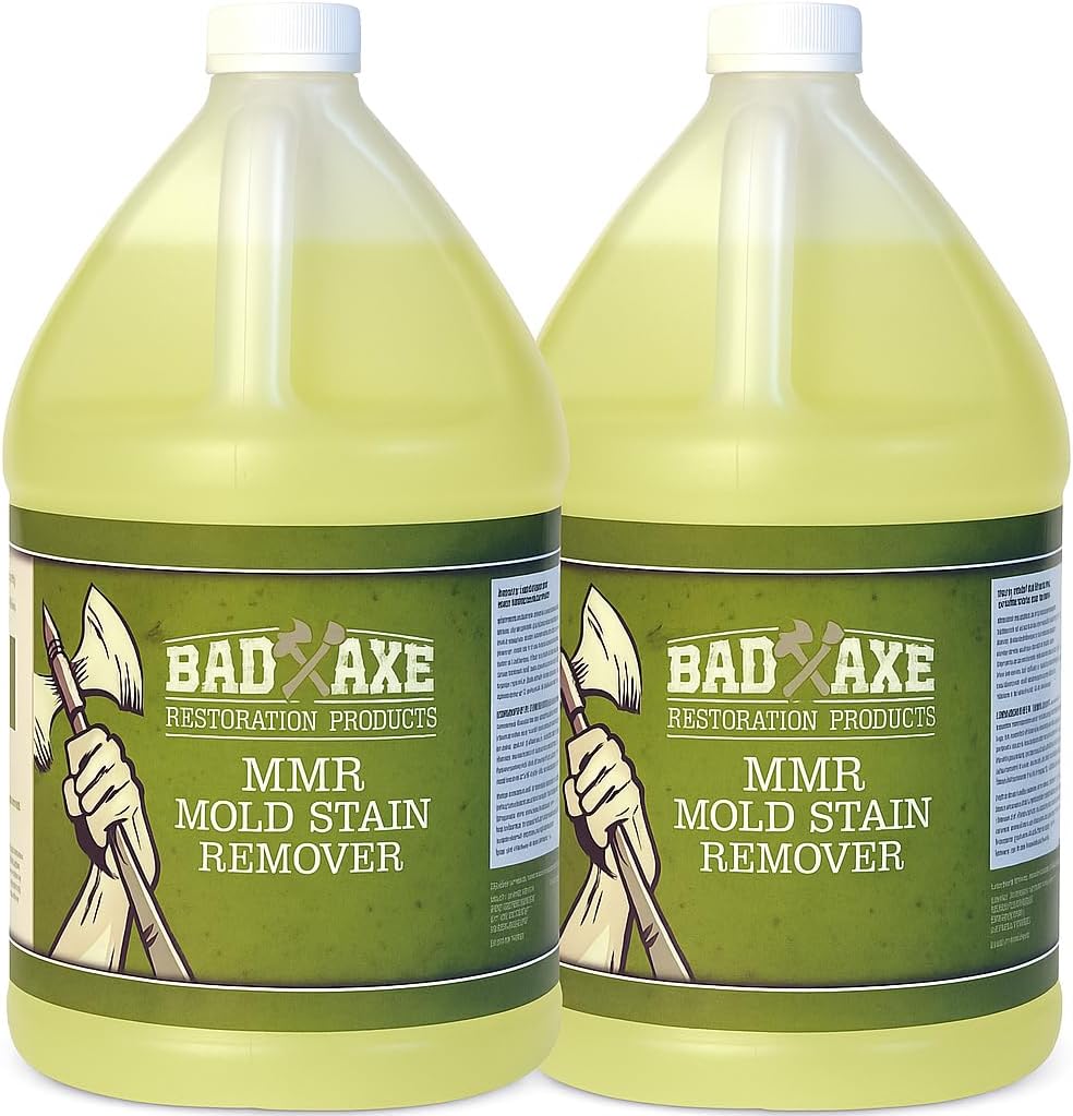Bad Axe MMR Instant Mold Stain and Mildew Stain Remover - Professional Strength, Contractor Grade Cleaning Solution, Professional Quality Formula, Odor Removal, 1 Gallon (1)