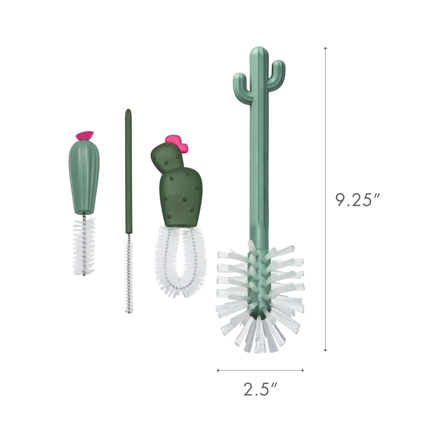 Boon Cacti Bottle Cleaning Brush Set, Terracotta , 4 Piece Set