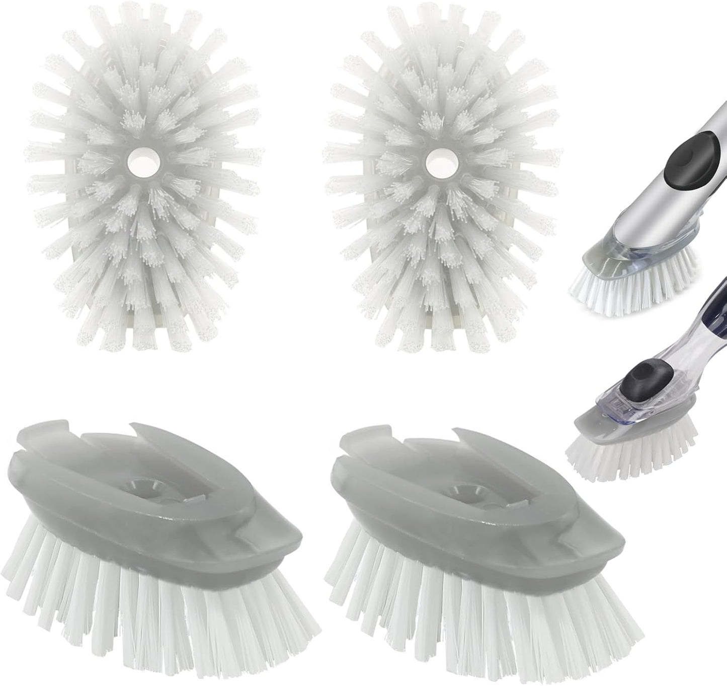 Soap Dispensing Dish Brush Refills, 8 Pack Dish Brush Replacement Head for Steel Soap Dispensing Dish Brush