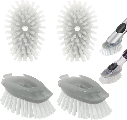 Soap Dispensing Dish Brush Refills, 8 Pack Dish Brush Replacement Head for Steel Soap Dispensing Dish Brush