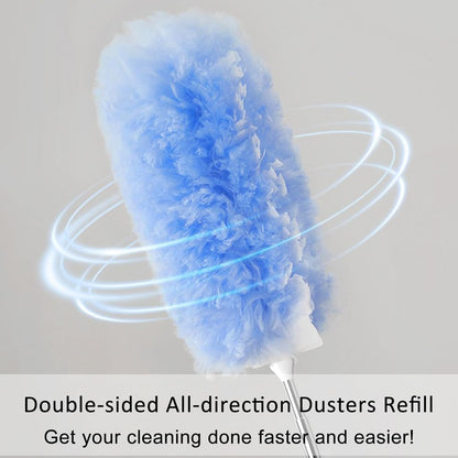 30 Count Duster Refills with Extension Pole, 360 Degree Disposable Dusters Refill Kit Compatible with Swiffer, 3.6FT Extendable Dusters for Cleaning Furniture, Blinds, Ceiling Fans, Walls