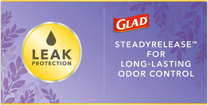 Glad ForceFlex Tall Kitchen Trash Bags, 13 Gal, Gain Lavender with Febreze, 110 Ct (Pack May Vary)