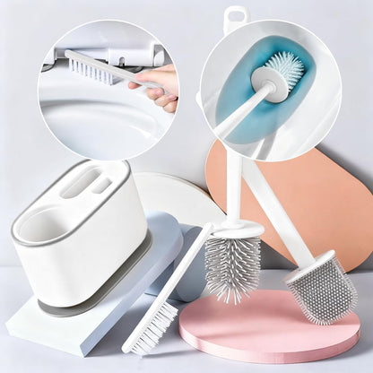 Toilet Brush Set, Bathroom Accessories, Toilet Bowl Cleaners, Deep Cleansing Multifunctional Hanging Toilet Brush Set for Bathroom(Cherry Blossom Pink)