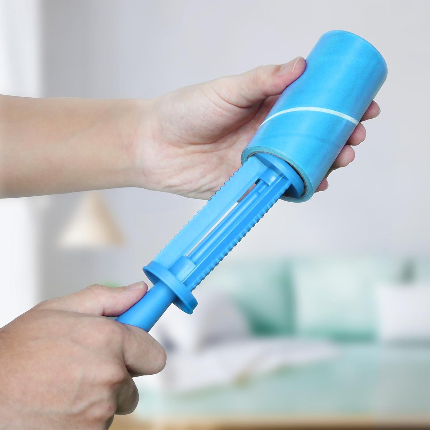 Large Lint Rollers for Carpet, 9.45'' Sticky Rollers for Floor with 360 Sheets, Extendable Long Handle Sticky Mop for Cleaning Couch, Curtains, Cars, Clothing, and Pet Hair