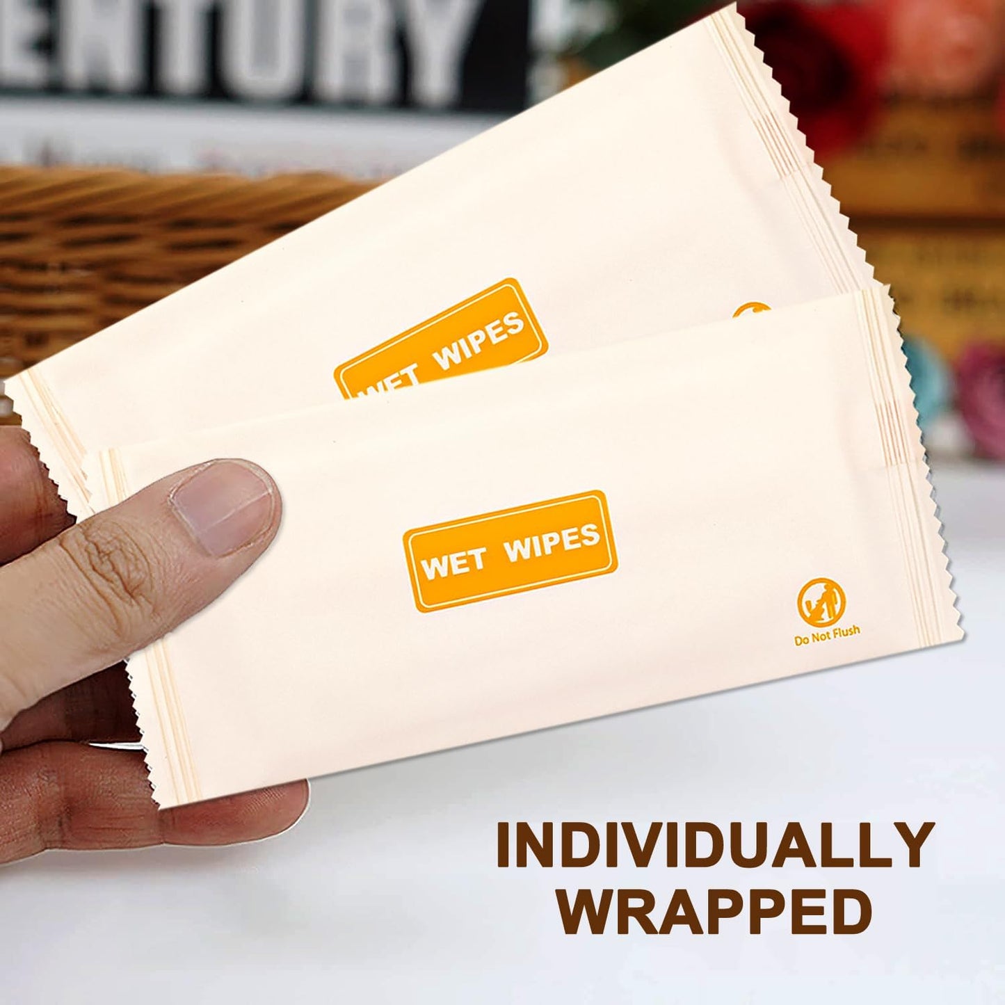 200 pcs Wet Wipes Individually Wrapped, Lemon Travel Wipes, Clean Wipe Individual Wipes Bulk for Travel with Aloe for Butt, Hands, Face Cleaning, Daily Use