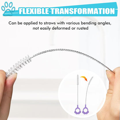 Straw Cleaner Brush 8PCS Long Straw Brushes Reusable Nylon Tube Brush Drinking Straw Cleaning Brush Set for Water Bottle, Straws, Tube, Flasks (8PCS Style 2)