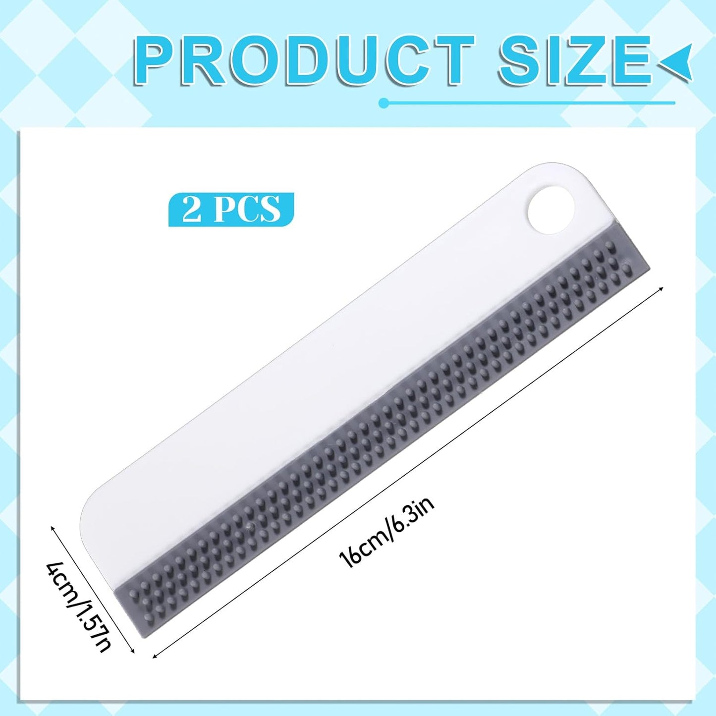 2 PCS All-Purpose Small Rubber Squeegee, Soft Silicone Squeegee for Shower Glass, Mini Kitchen Sink Squeegee, Mini Squeegees for Kitchen Countertops, Mirror, Bathroom, Glass, Car Windshield