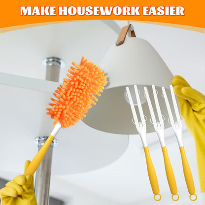 3 Pack Replacement Duster Handles – Compatible with Swiffer Duster Refills, Extendable & Detachable Mop Handles for Tight Spaces (Yellow)