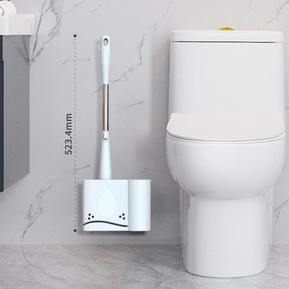 Hillyfe Toilet Brush and Holder Set,Silicone Removable Cleaner Brush,5 PCS Toilet Bowl Cleaner Tablets and Wall-Mount Hook,Ventilation Slots Base for Bathroom Apartment RV Deep Cleaning,White