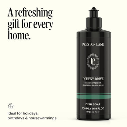 Preston Lane Luxury Dish Soap, Mayfair Scent | Plant Powered Formula with Essential Oils | Tough on Grease, Gentle on Hands | Vegan, Cruelty Free, Clean Ingredients