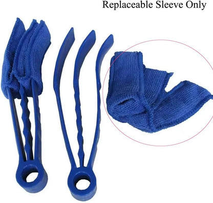 7 Pack Window Blind Cleaner Duster Brush Microfiber Sleeves Replacement Blinds Duster Cover Pad Refills for Blind Cleaner Tools with 3 Layer Arms Dark Blue Color