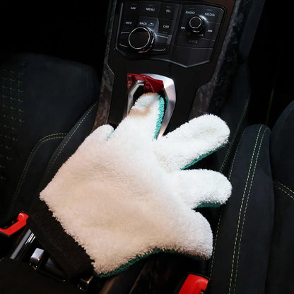 TopCoat LuvGluv Hand MycroMitt - Washable, Non-Scratch High-Pile Microfiber Hand Mitt for Dusting, Polishing, and Drying Cars, Bikes, and More - Premium Microfiber Dusting Glove