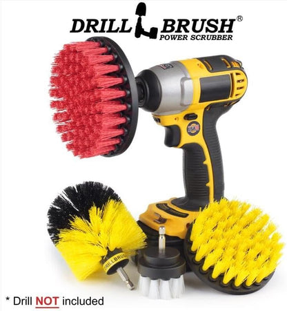 Nylon Drill Brush Attachment Set for Bathroom Cleaning - Power Scrubber Brush Kit for Bathtub, Shower, Tile, and Grout - All-Purpose Household Cleaning Brushes for Drill - Electric Grout Cleaner Kit