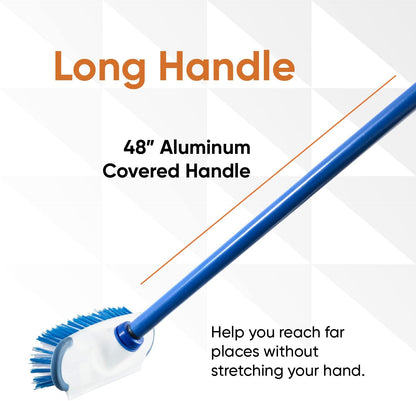 Superio Deck Scrub Brush Head Heavy Duty Stiff Bristles Replacement, Brush Refill with Scraper - Cleans Hot Tub, Swimming Pool, Granite Tiles, Bathroom, Patio, Kitchen, Wall, and Deck