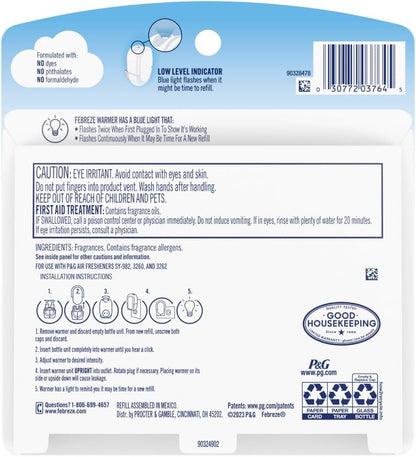 Febreze Plug In Air Freshener, Odor-Fighting Scented Oil Refill, Kitchen Odor Fighter, 2 Refills