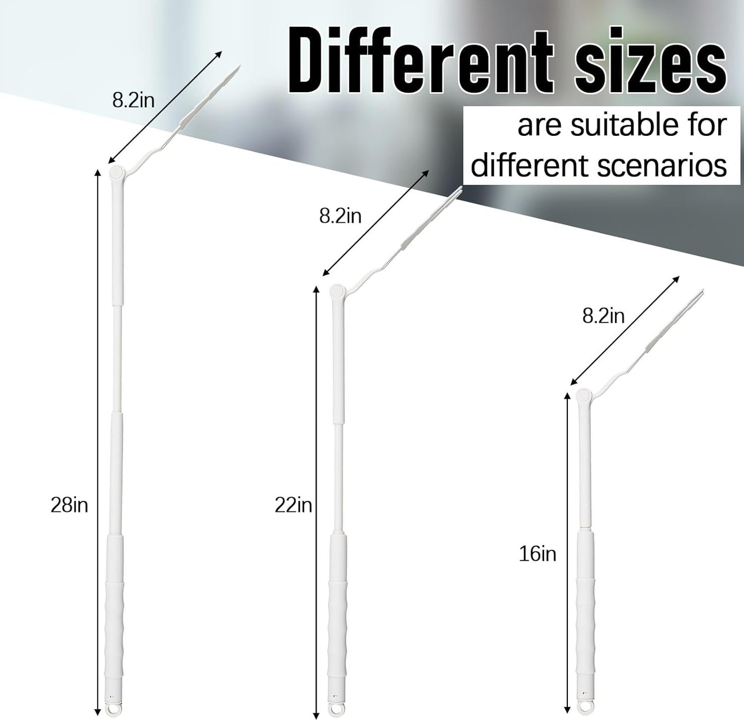 Colingmill 12 Pcs 3 ft Replacement Handles Compatible with Duster Refills, Extendable Long Extended Handle Only, Adjustable Length for Ceiling Fans, Blinds, Shelves, Windows (White)