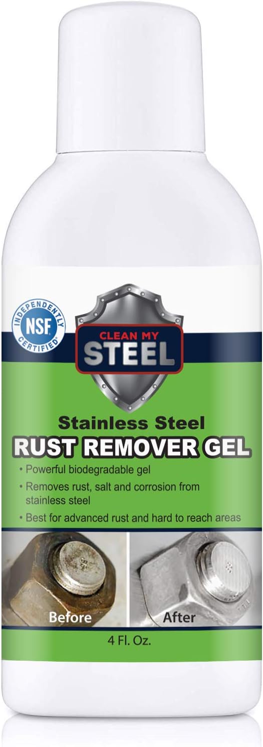 CLEAN MY STEEL Innoshine B570 Stainless Steel Rust Remover and Cleaner, NSF Certified, Approved for Food Contact Areas, 4 oz