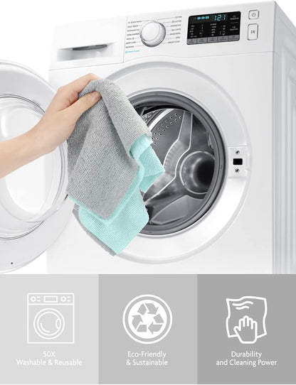 Fantasticlean Microfiber Cleaning Cloth Roll -75 Pack, Tear Away Microfiber Towels, 12" x 12", Reusable, Washable, Scratch Free, Ultra Absorbent Dishcloth for All-Around Cleaning Supplies (White)