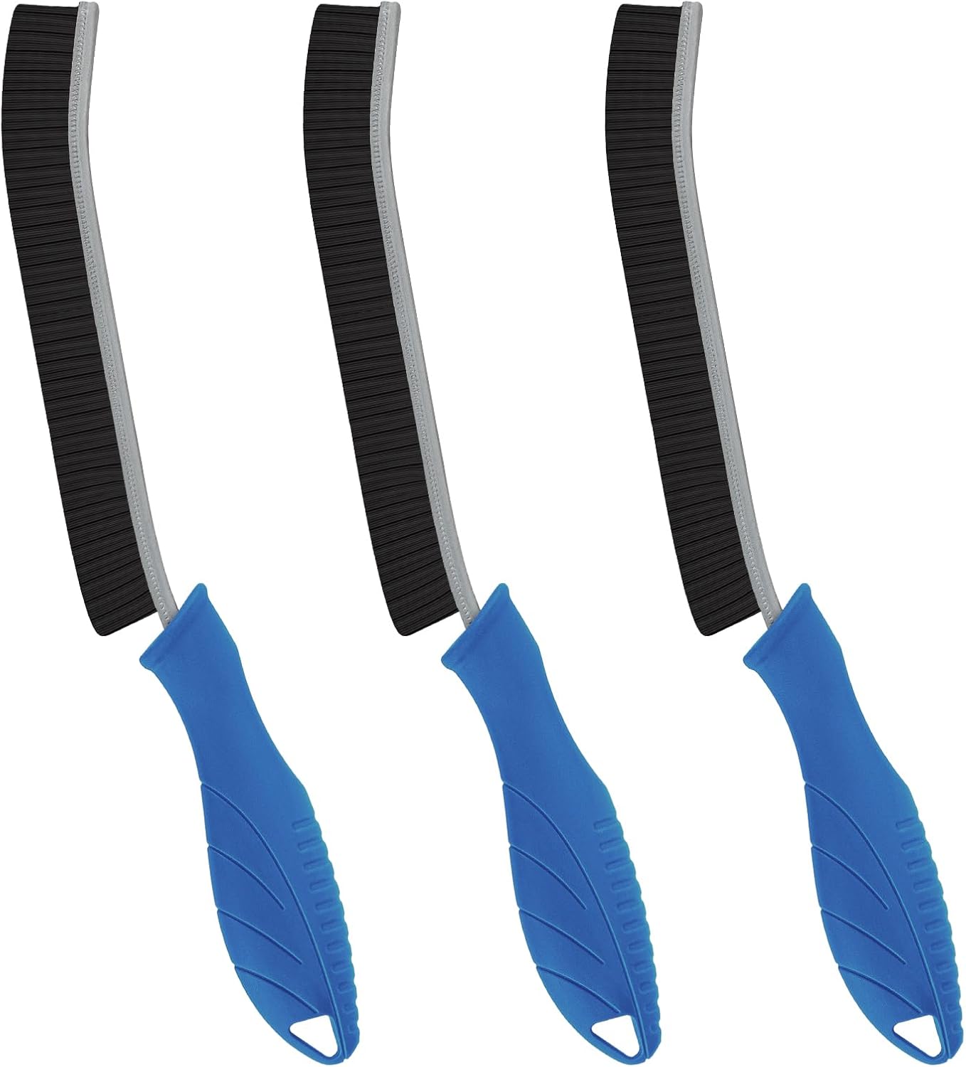 FOOGWEE Hard Bristle Crevice Cleaning Brush - Home Cleaning Tools, Multi-Purpose Crevice Supplies for Kitchen, Bathroom, Toilet, Window, Vehicle, Faucets, Grout, Home (3, Black)