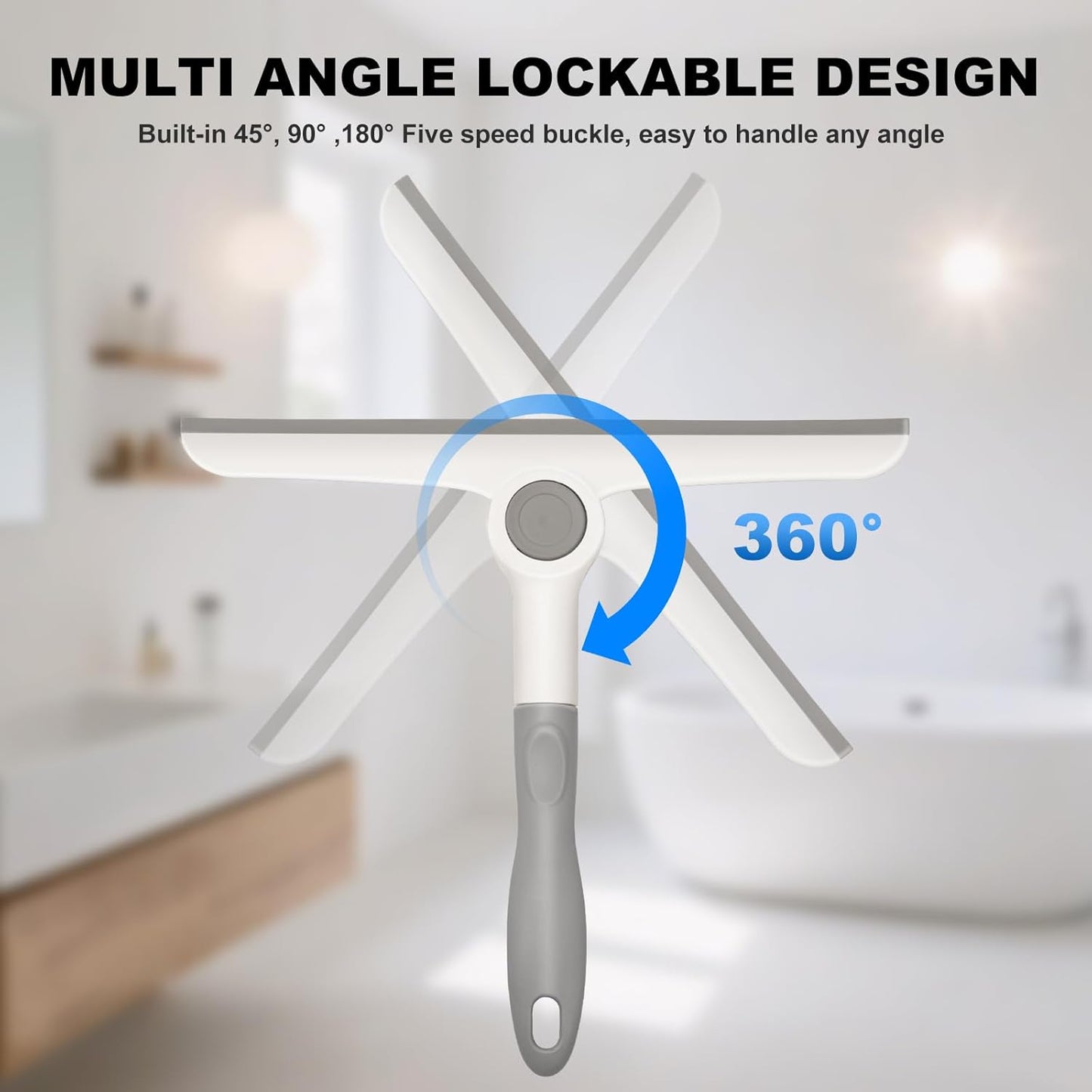 Window Squeegee for Glass Doors，All-Purpose 9.7” Window Cleaning Squeegee, Handheld for Windows, Car Windshields & More，Grey (9.7" Window Squeegee)