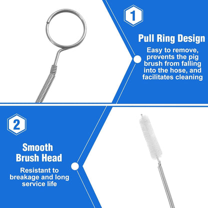 11 Pcs Flexible Drain Brush Set, 79 Inches Double Ended Tube Cleaning Brushes and 10 Pcs Different Sizes Straw Cleaning Brush Long Pipe Cleaners for Kitchen, Sink, Drain Pipe