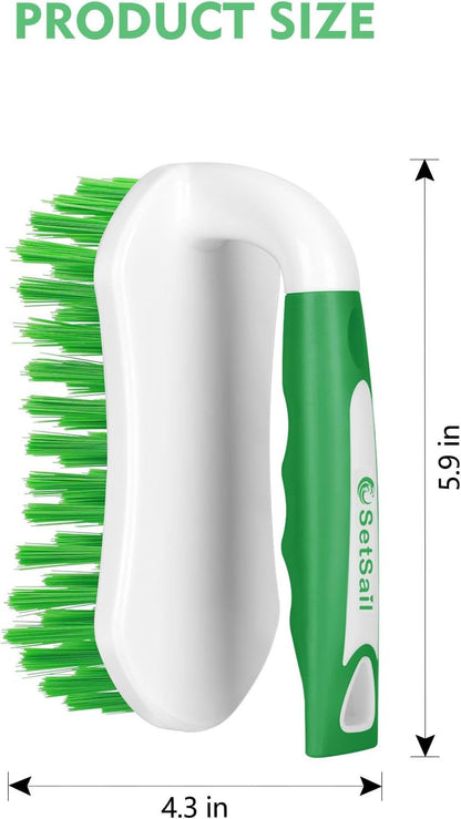 SetSail Scrub Brush, Heavy-Duty Scrub Brushes for Cleaning with Stiff Bristles Cleaning Brush for Shower, Bathroom, Carpet, Kitchen and Bathtub Scrubber - 2 Pack