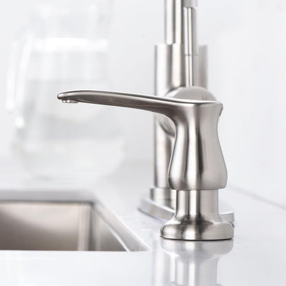 GAGALIFE Kitchen Sink Soap Dispenser Brushed Nickel, Under Sink Soap Dispenser with 40" Silicone Extension Tube Kit,Say Goodbye to Frequent Refills