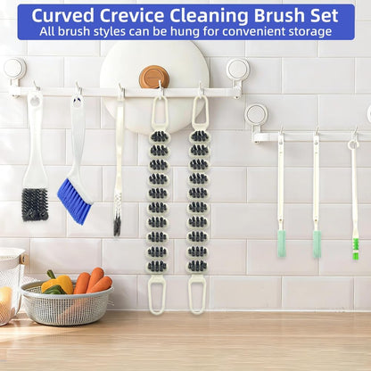 8 PCS Curved Crevice Cleaning Brush, Flexible Sink Faucet Cleaning Brush, Hard Bristle Scrub Brush for Grout, Small Scrub Brush for Cleaning Sink Scrub Brush, Window Track Gas Stove Corner Grout
