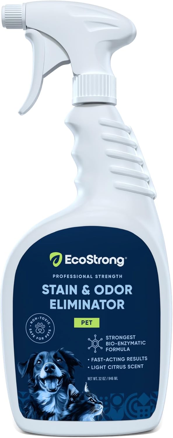 Eco Strong Pet Stain and Odor Remover - Cat Urine Enzyme Cleaner Destroyer, Urine Destroyer for Dogs, Pet Urine Enzyme Cleaner - 128 Oz