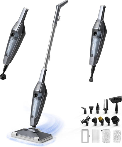 SENMO Steam Mop, 14-in-1 Detachable Steam Cleaner for Home and Floor, 1300W 228°F Deep Cleaning MultiPurpose Steamer with 14 Attachments for Floor, Tile, Grout, Furniture, Carpet, Wall (Black)